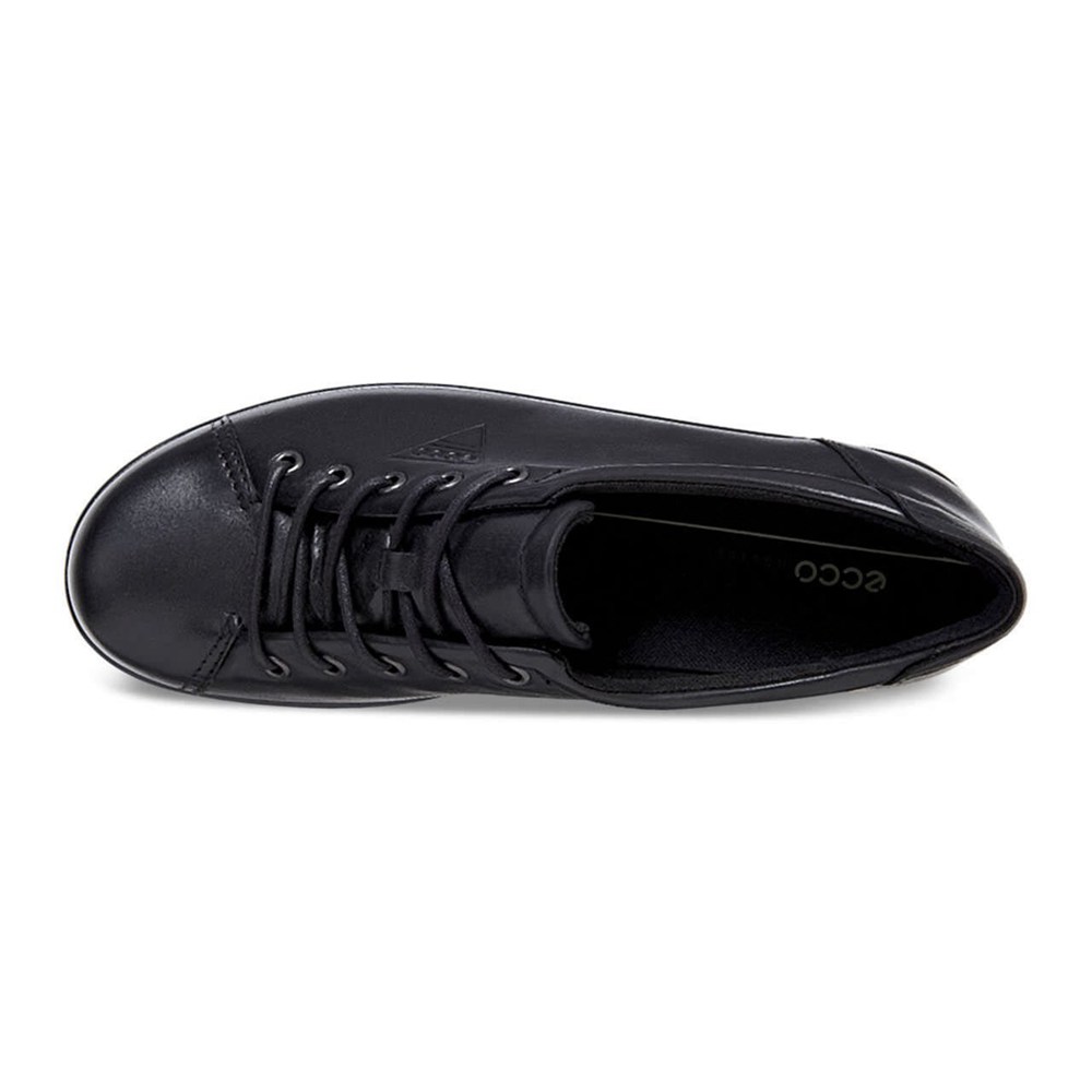 Womens Sneakers - ECCO Soft 2.0 Tie - Black - 3657UNOKR